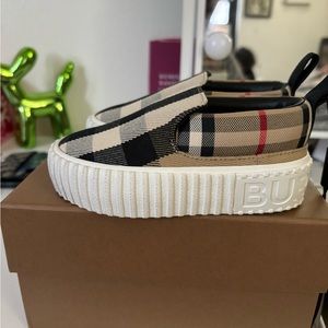 Brand new with tags kids Burberry slip on shoes